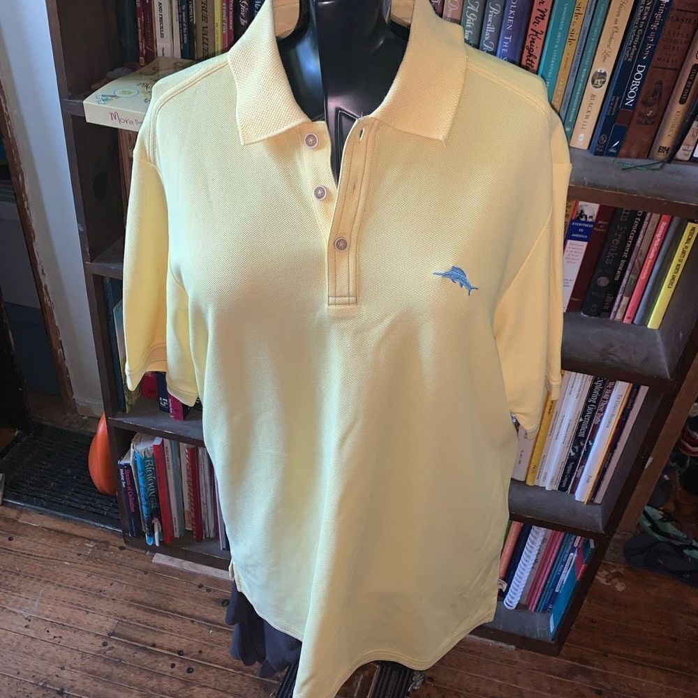 Tommy Bahama yellow L vacationcore business casual polo